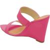 imageFSJ Women Fashion Open Toe Wedge Sandals High Heels Mules Double Straps Slip On Party Shoes Size 415 USPink