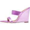 imageFSJ Women Fashion Open Toe Wedge Sandals High Heels Mules Double Straps Slip On Party Shoes Size 415 USPurple