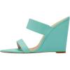 imageFSJ Women Fashion Open Toe Wedge Sandals High Heels Mules Double Straps Slip On Party Shoes Size 415 USTurquoise