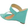 imageFSJ Women Fashion Open Toe Wedge Sandals High Heels Mules Double Straps Slip On Party Shoes Size 415 USTurquoise