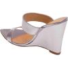 imageFSJ Women Fashion Open Toe Wedge Sandals High Heels Mules Double Straps Slip On Party Shoes Size 415 USViolet