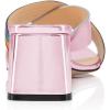 imageFSJ Women Fashion Rainbow Slipon Mules Open Toe Crisscross Strappy Slide Slipper Chunky Mid Heel Patent Leather Sandals Ladies Girls Party Prom Dress Shoes Size 415 USLight Pink