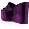 imageFSJ Women Open Toe Slide Wedge Sandals Platform Summer Casual High Heels Formal Outfit Shoes Size US 412Dark Purple