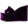 imageFSJ Women Open Toe Slide Wedge Sandals Platform Summer Casual High Heels Formal Outfit Shoes Size US 412Dark Purple