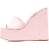 imageFSJ Women Open Toe Slide Wedge Sandals Platform Summer Casual High Heels Formal Outfit Shoes Size US 412Light Pink