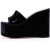 imageFSJ Women Open Toe Slide Wedge Sandals Platform Summer Casual High Heels Formal Outfit Shoes Size US 412Navy