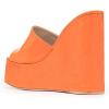 imageFSJ Women Open Toe Slide Wedge Sandals Platform Summer Casual High Heels Formal Outfit Shoes Size US 412Orange