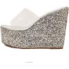 imageFSJ Women Open Toe Slide Wedge Sandals Platform Summer Casual High Heels Formal Outfit Shoes Size US 412Silver Transparent