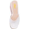 imageFSJ Women Open Toe Slide Wedge Sandals Platform Summer Casual High Heels Formal Outfit Shoes Size US 412White and Pink