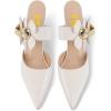 imageFSJ Women Sexy Pointed Toe Flowers Stiletto High Heel Mules Slip On Casual Party Dress Slide Sandal Shoes Size 415 USBeige
