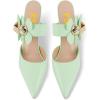 imageFSJ Women Sexy Pointed Toe Flowers Stiletto High Heel Mules Slip On Casual Party Dress Slide Sandal Shoes Size 415 USLight Green