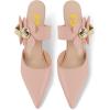 imageFSJ Women Sexy Pointed Toe Flowers Stiletto High Heel Mules Slip On Casual Party Dress Slide Sandal Shoes Size 415 USLight Pink