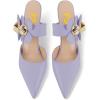 imageFSJ Women Sexy Pointed Toe Flowers Stiletto High Heel Mules Slip On Casual Party Dress Slide Sandal Shoes Size 415 USLight Purple