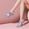 imageFSJ Women Sexy Pointed Toe Flowers Stiletto High Heel Mules Slip On Casual Party Dress Slide Sandal Shoes Size 415 USLight Purple