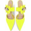 imageFSJ Women Sexy Pointed Toe Flowers Stiletto High Heel Mules Slip On Casual Party Dress Slide Sandal Shoes Size 415 USLight Yellow
