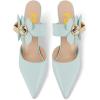 imageFSJ Women Sexy Pointed Toe Flowers Stiletto High Heel Mules Slip On Casual Party Dress Slide Sandal Shoes Size 415 USSky Blue