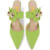 imageFSJ Women Sexy Pointed Toe Flowers Stiletto High Heel Mules Slip On Casual Party Dress Slide Sandal Shoes Size 415 USYellow Green