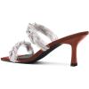 imageFSJ Women Summer Heeled Sandals Two Straps Mules Low Mid Heels Clear PVC Pearls Open Toe Slip On Casual Dress Shoes Size 415 USBrown