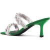 imageFSJ Women Summer Heeled Sandals Two Straps Mules Low Mid Heels Clear PVC Pearls Open Toe Slip On Casual Dress Shoes Size 415 USGreen