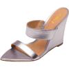 imageFSJ Women Fashion Open Toe Wedge Sandals High Heels Mules Double Straps Slip On Party Shoes Size 415 USViolet