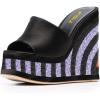 imageFSJ Women Open Toe Slide Wedge Sandals Platform Summer Casual High Heels Formal Outfit Shoes Size US 412Black and Purple