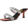 imageFSJ Women Summer Heeled Sandals Two Straps Mules Low Mid Heels Clear PVC Pearls Open Toe Slip On Casual Dress Shoes Size 415 USBrown
