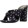 imageFSJ Womens Stylish Polkadots Mules Chunky High Heels Pumps Bowknots Decor Open Toe Slip On Comfort Evening Party Dress Shoes Size 415 USNavy