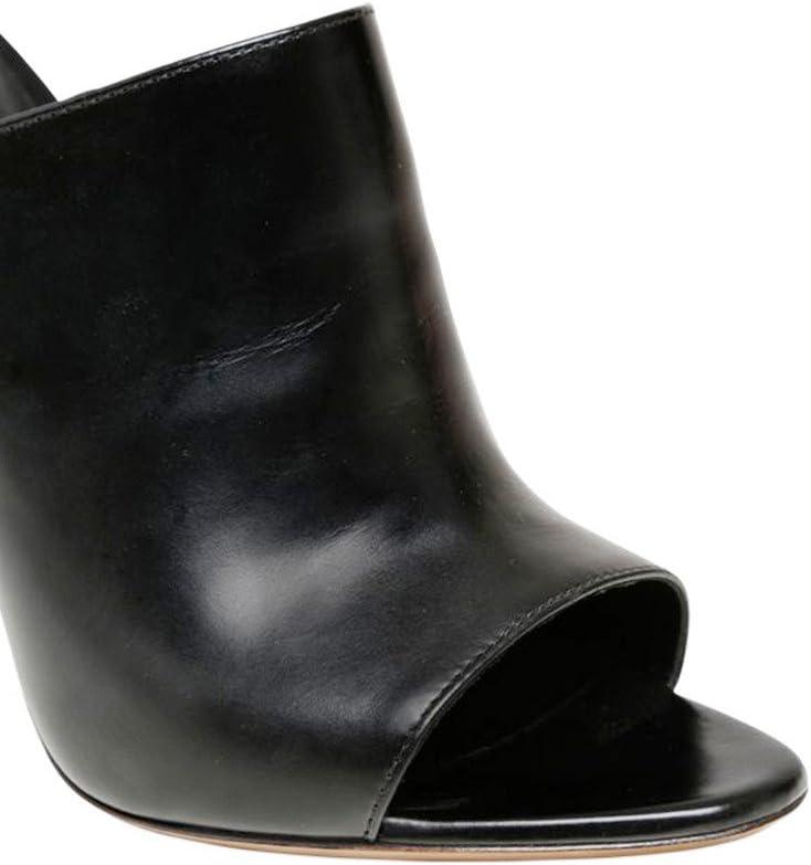 imageFSJ Wome Open Peep Toe Mule Sandals Wide Strap Slide Slippers Stiletto High Heels Slip on Backless Summer Casual Shoes 415 M USBlack12 Cm
