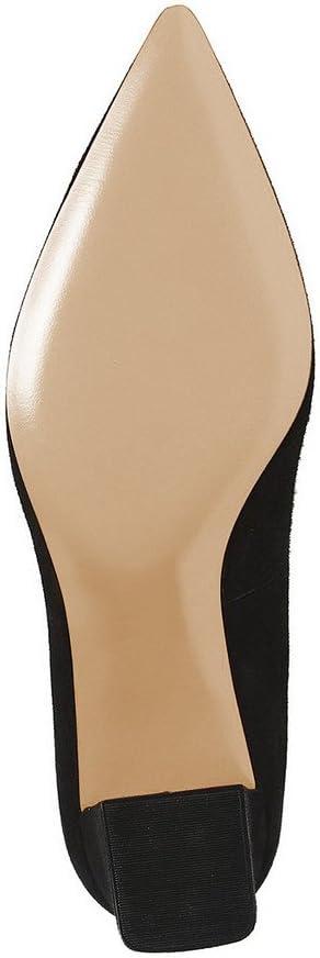 imageFSJ Women Classic Casual Pumps Pointed Toe Chunky Heels Shoe for Business Occasion US Size 415Blacksuede