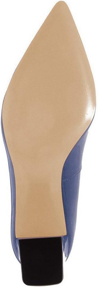 imageFSJ Women Classic Casual Pumps Pointed Toe Chunky Heels Shoe for Business Occasion US Size 415Blue