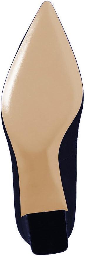 imageFSJ Women Classic Casual Pumps Pointed Toe Chunky Heels Shoe for Business Occasion US Size 415Bluesuede