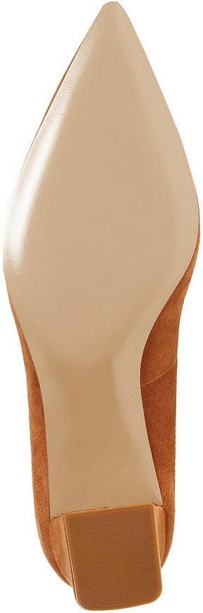 imageFSJ Women Classic Casual Pumps Pointed Toe Chunky Heels Shoe for Business Occasion US Size 415Brown