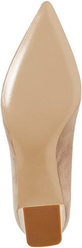 imageFSJ Women Classic Casual Pumps Pointed Toe Chunky Heels Shoe for Business Occasion US Size 415Nude