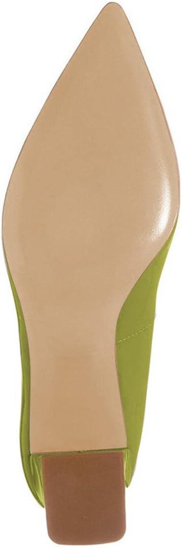 imageFSJ Women Classic Casual Pumps Pointed Toe Chunky Heels Shoe for Business Occasion US Size 415Olive
