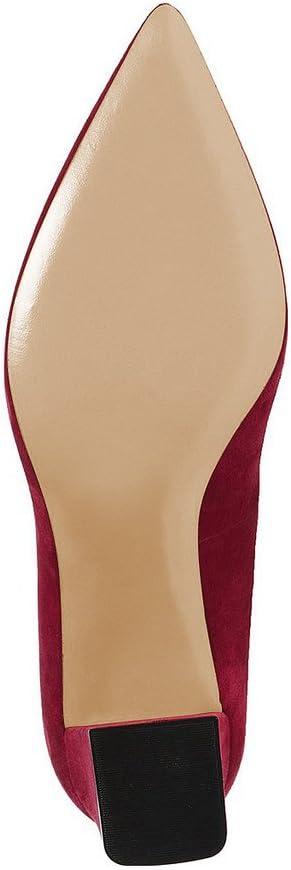 imageFSJ Women Classic Casual Pumps Pointed Toe Chunky Heels Shoe for Business Occasion US Size 415Red