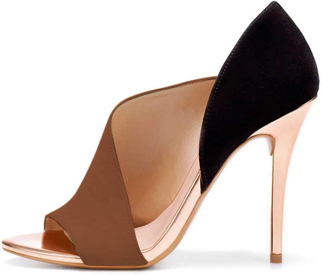 imageFSJ Women Sexy Peep Toe Cutout Pumps Sandals DOrsay Stiletto Heels Party Evening Shoes Size 415 USBrown