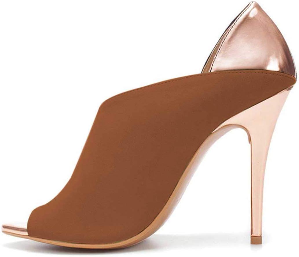 imageFSJ Women Sexy Peep Toe Cutout Pumps Sandals DOrsay Stiletto Heels Party Evening Shoes Size 415 USBrown