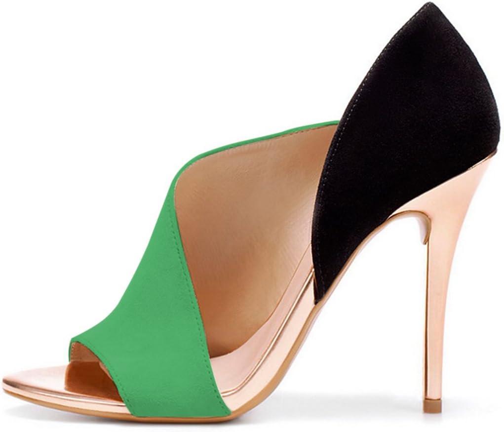 imageFSJ Women Sexy Peep Toe Cutout Pumps Sandals DOrsay Stiletto Heels Party Evening Shoes Size 415 USGreen