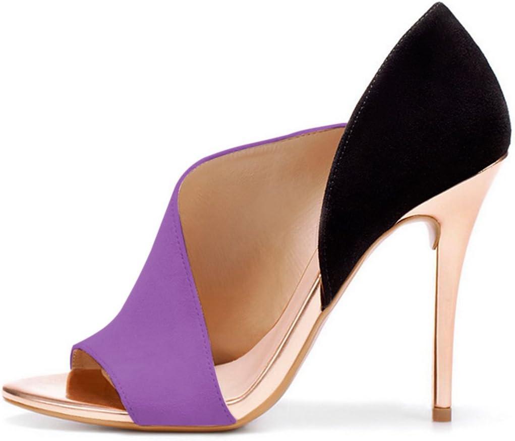 imageFSJ Women Sexy Peep Toe Cutout Pumps Sandals DOrsay Stiletto Heels Party Evening Shoes Size 415 USPurple