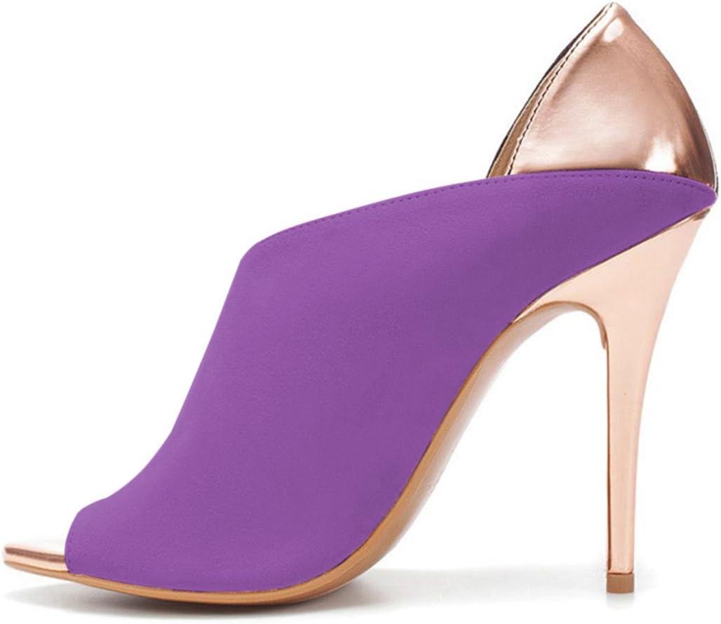 imageFSJ Women Sexy Peep Toe Cutout Pumps Sandals DOrsay Stiletto Heels Party Evening Shoes Size 415 USPurple