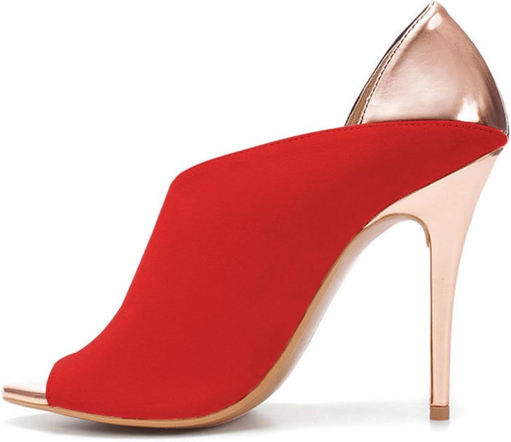 imageFSJ Women Sexy Peep Toe Cutout Pumps Sandals DOrsay Stiletto Heels Party Evening Shoes Size 415 USRed