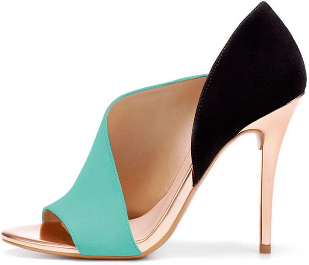 imageFSJ Women Sexy Peep Toe Cutout Pumps Sandals DOrsay Stiletto Heels Party Evening Shoes Size 415 USTurquoise