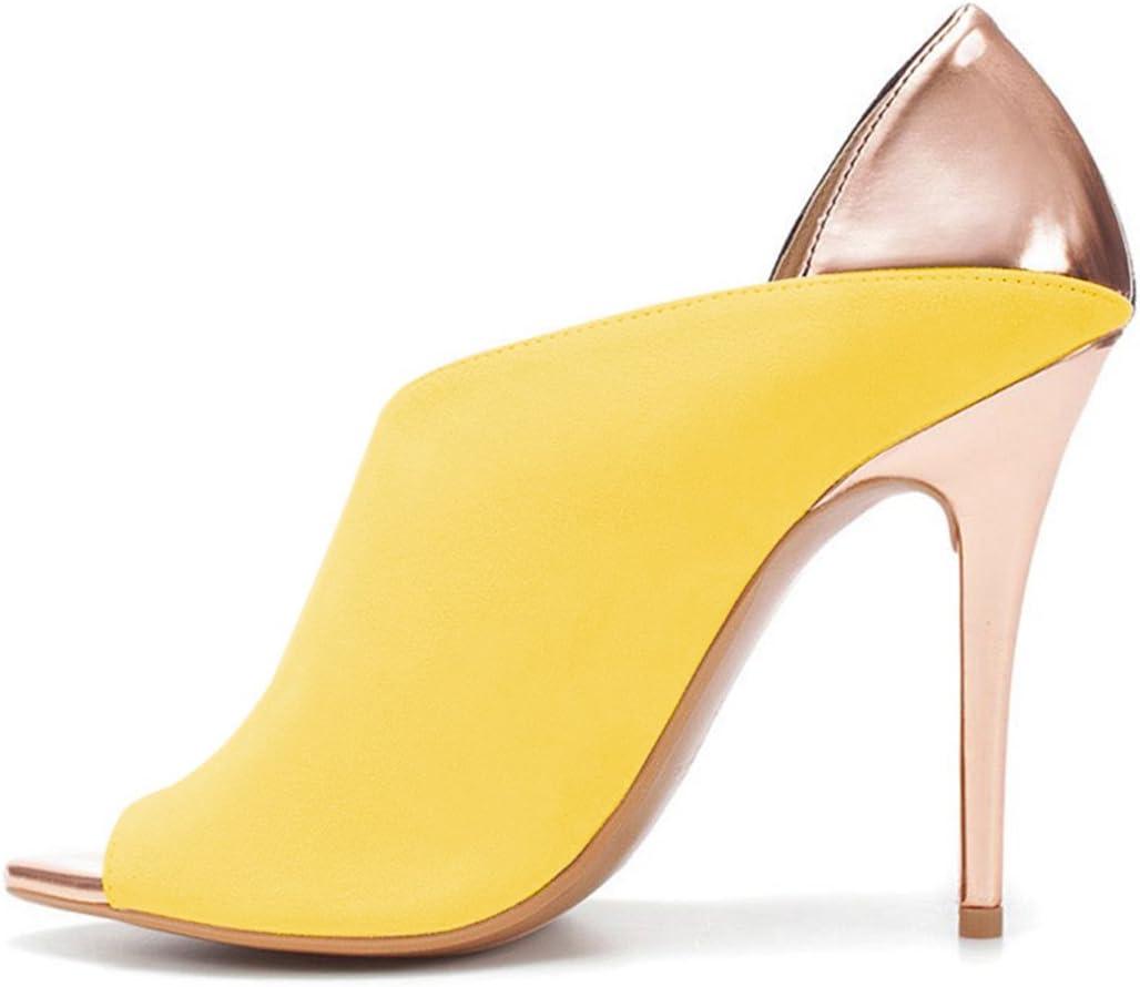 imageFSJ Women Sexy Peep Toe Cutout Pumps Sandals DOrsay Stiletto Heels Party Evening Shoes Size 415 USYellow