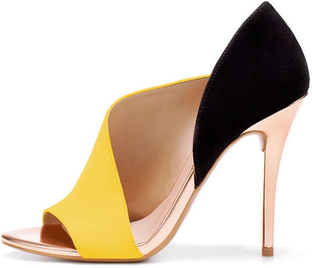 imageFSJ Women Sexy Peep Toe Cutout Pumps Sandals DOrsay Stiletto Heels Party Evening Shoes Size 415 USYellow