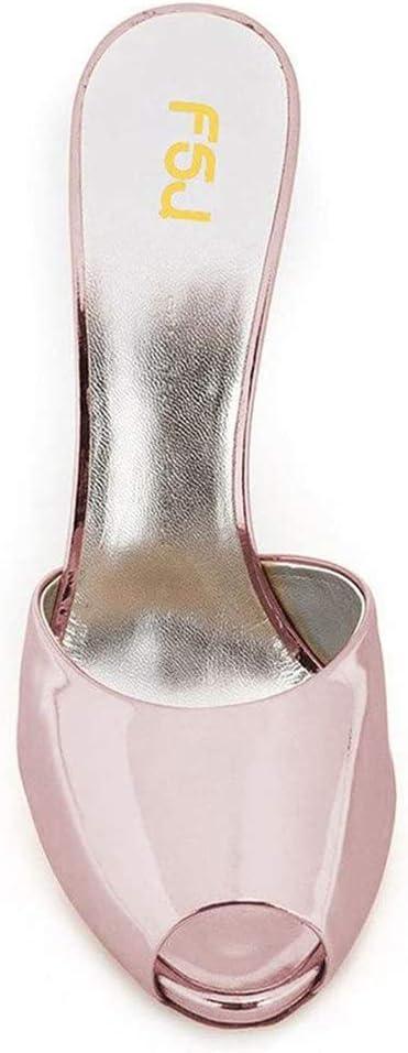 imageFSJ Women Superb High Heel Stiletto Mules Peep Toe Sandals Wedding Dress Shoes Size 415 USPink