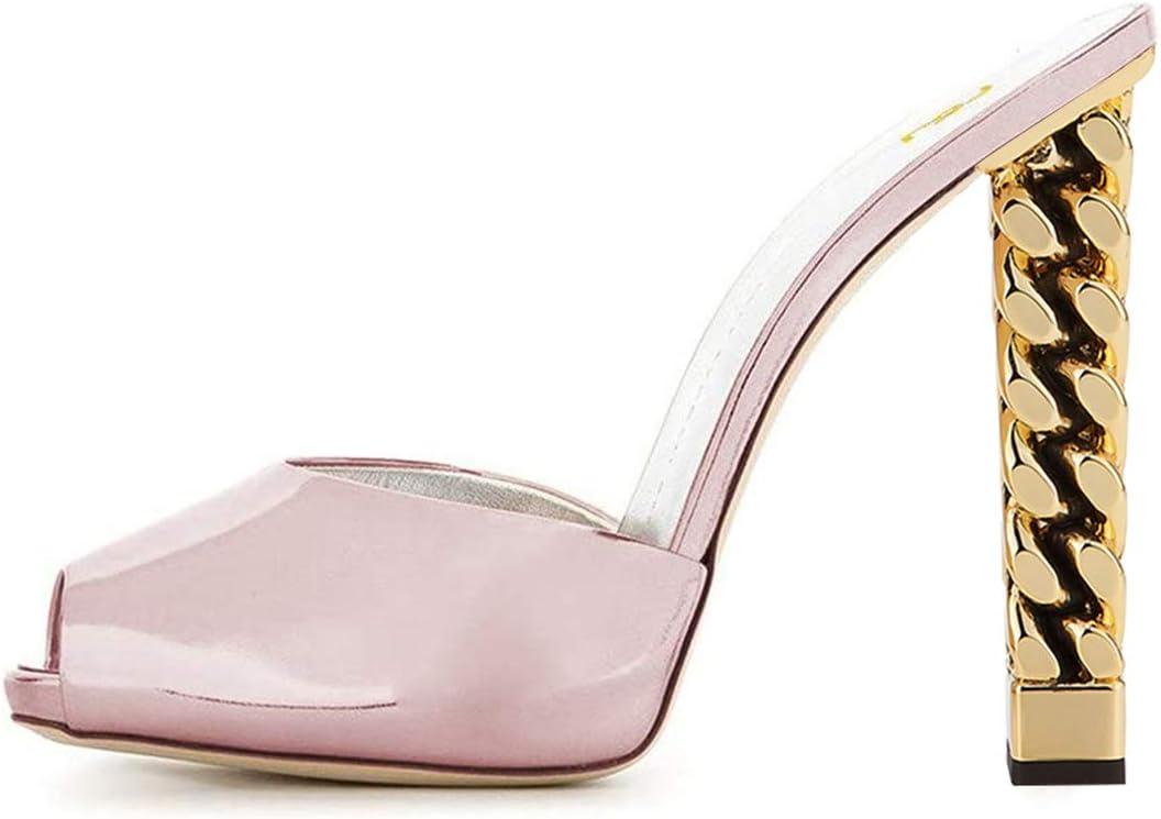 imageFSJ Women Superb High Heel Stiletto Mules Peep Toe Sandals Wedding Dress Shoes Size 415 USPink