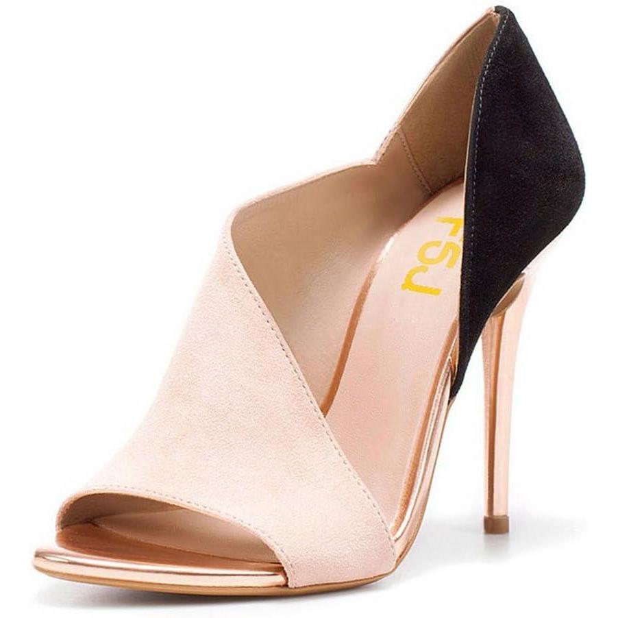 imageFSJ Women Sexy Peep Toe Cutout Pumps Sandals DOrsay Stiletto Heels Party Evening Shoes Size 415 USPink