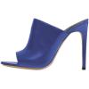 imageFSJ Wome Open Peep Toe Mule Sandals Wide Strap Slide Slippers Stiletto High Heels Slip on Backless Summer Casual Shoes 415 M USBluepu