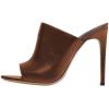 imageFSJ Wome Open Peep Toe Mule Sandals Wide Strap Slide Slippers Stiletto High Heels Slip on Backless Summer Casual Shoes 415 M USBrownpu