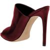 imageFSJ Wome Open Peep Toe Mule Sandals Wide Strap Slide Slippers Stiletto High Heels Slip on Backless Summer Casual Shoes 415 M USDark Redpu
